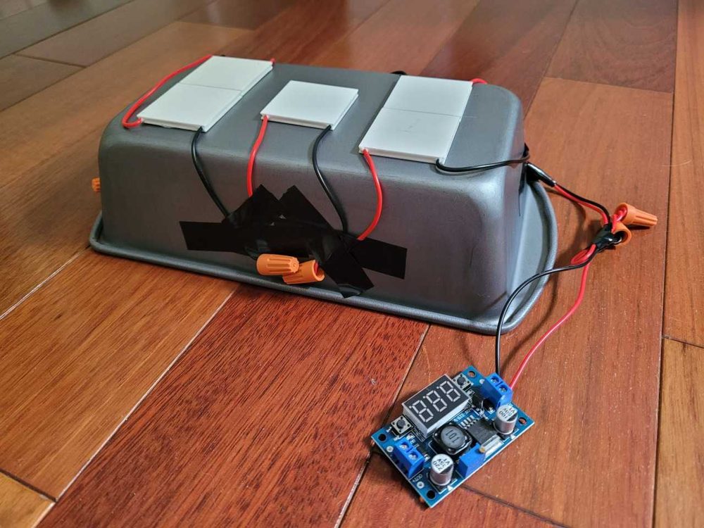 thermoelectric generator build — Peltier modules with a buck converter